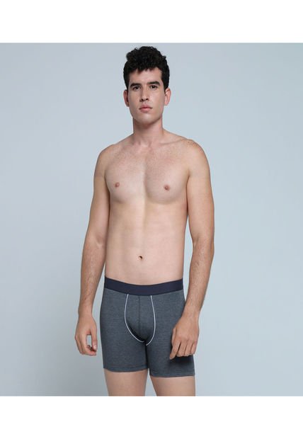Boxer Para Hombre Filete Medio Algodón Color Gris  Marca Ostu #60000413