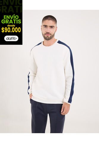 Buzo Para Hombre Cuello Redondo Color Crema Marca Ostu #60060561 Ostu