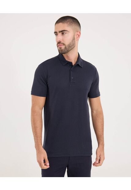 Polo Para Hombre Cuello Maquina Sin Bolsillo Color Azul Marca Ostu #60110809