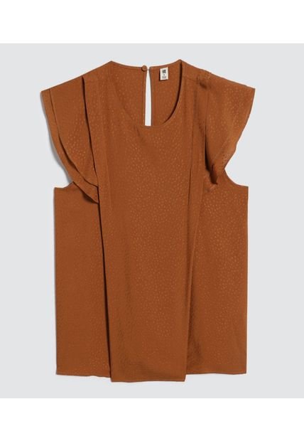 Blusa Para Mujer Ostu Color Cafe Material Rayón 100%