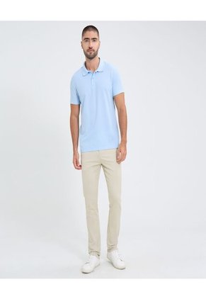 Polo Para Hombre Cuello Tejido Sin Bolsillo Color Azul Marca Ostu #60110740