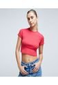 Camiseta Para Mujer Ostu Color Rojo Material 64% Poliester 34% Algodon 2% Elastano de Ostu