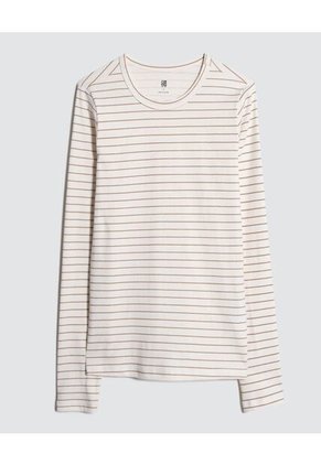 Camiseta Para Mujer Manga Larga Color Beige Marca Ostu #40092022