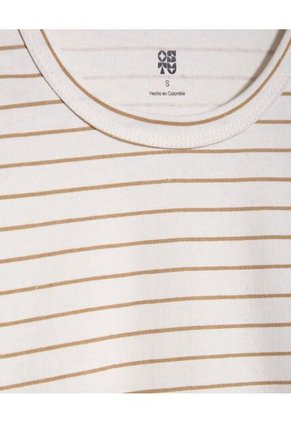 Camiseta Para Mujer Manga Larga Color Beige Marca Ostu #40092022