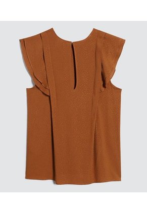 Blusa Para Mujer Ostu Color Cafe Material Rayón 100%