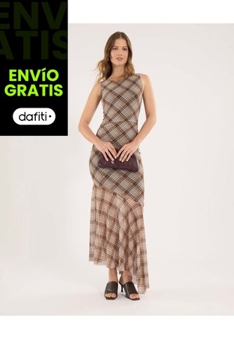 Vestido Para Mujer M/Sisa Largo Color Café Marca Ostu #40170333 Ostu