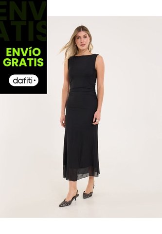 Vestido Para Mujer M/Sisa Medio Color Negro Marca Ostu #40170348 Ostu