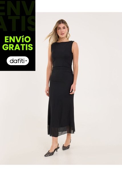 Vestido Para Mujer M/Sisa Medio Color Negro Marca Ostu #40170348