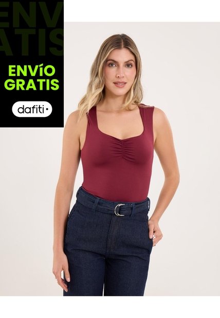 Body Para Mujer Manga Sisa Color Vino Marca Ostu #40200194