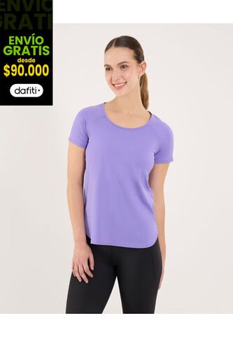 Camiseta Para Mujer Manga Corta Cuello Redondo Color Lila Marca Ostu #40092642 Ostu