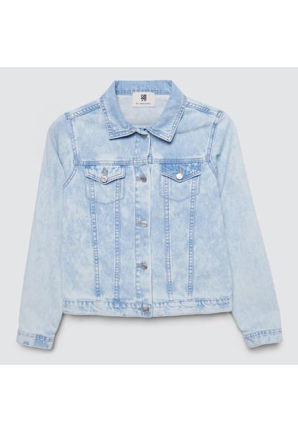 Chaqueta Para Niña Trucker Color Azul  Marca Ostu #90080036