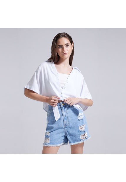 Short Para Mujer Super High Color Azul  Marca Ostu #40190197