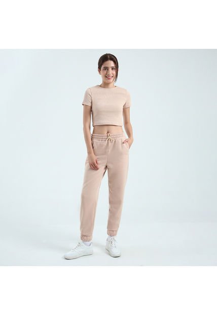 Pantalon Para Mujer Jogger Color Beige Marca Ostu #40070506