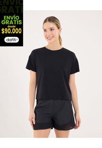 Camiseta Para Mujer Manga Corta Cuello Redondo Color Negro Marca Ostu #40092643 Ostu