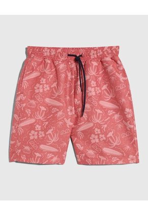 Pantaloneta Para Niño De Baño Corta Color Coral Marca Ostu #80270018