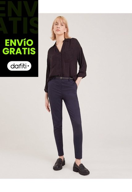 Pantalon Para Mujer Chino Color Azul  Marca Ostu #40070485