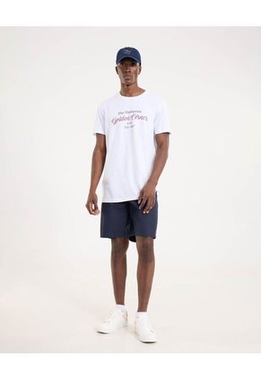 Camiseta Para Hombre Manga Corta Cuello Redondo Color Blanco Marca Ostu #60091705