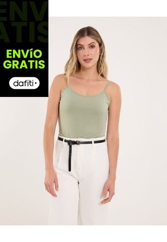 Top Para Mujer Tiras Color Verde Marca Ostu #40220443 Ostu