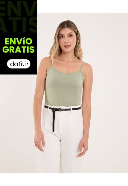 Top Para Mujer Tiras Color Verde Marca Ostu #40220443
