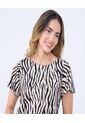 Camiseta Para Mujer Manga Corta Cuello Redondo Color Beige Marca Ostu #40092422 de Ostu