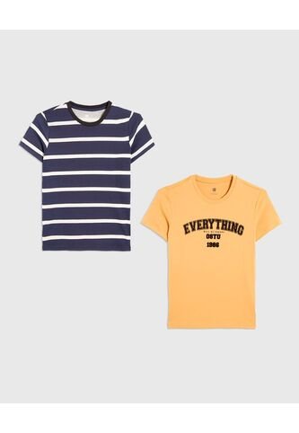 Camiseta Infantil Niño Manga Corta Cuello Redondo Color Azul Marca Ostu #80090259 Ostu