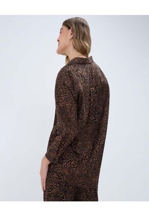 Camisa Para Mujer Manga 3/4 Color Café  Marca Ostu #40010257