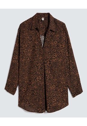 Camisa Para Mujer Manga 3/4 Color Café  Marca Ostu #40010257