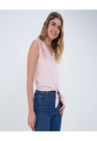 Blusa Para Mujer Manga Sisa Color Rosado  Marca Ostu #40121075 Ostu