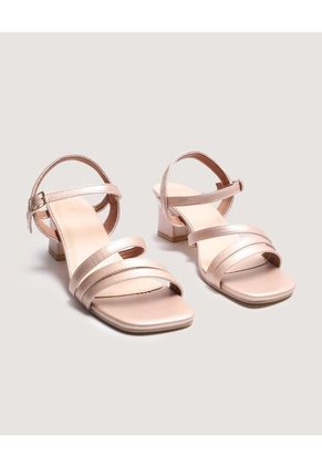 Sandalias  Para Mujer Tacon Color Beige Marca Ostu #40690021