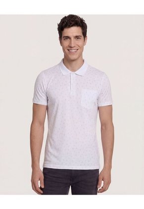 Polo Para Hombre Cuello Tejido Con Bolsillo Color Blanco Marca Ostu #60110871