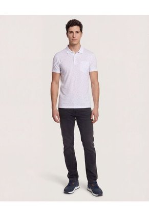Polo Para Hombre Cuello Tejido Con Bolsillo Color Blanco Marca Ostu #60110871