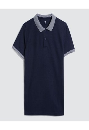 Polo Para Hombre Cuello Tejido Sin Bolsillo Color Azul  Marca Ostu #60110616