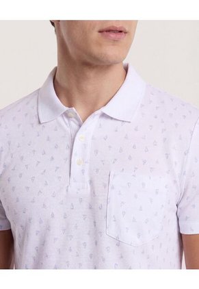 Polo Para Hombre Cuello Tejido Con Bolsillo Color Blanco Marca Ostu #60110871