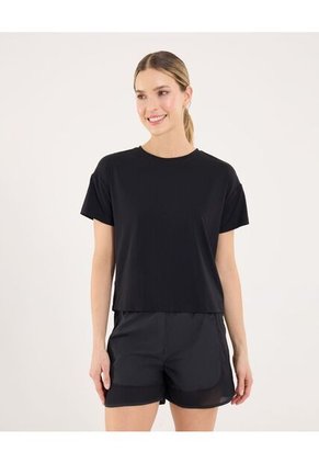 Camiseta Para Mujer Manga Corta Cuello Redondo Color Negro Marca Ostu #40092643