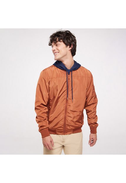 Chaqueta Para Hombre Bomber Color Terracota Marca Ostu #60080087