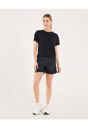 Camiseta Para Mujer Manga Corta Cuello Redondo Color Negro Marca Ostu #40092643