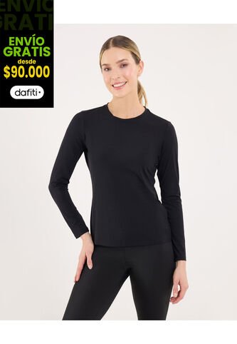 Camiseta Para Mujer Manga Larga Cuello Redondo Color Negro Marca Ostu #40092665 Ostu