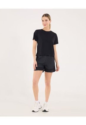 Camiseta Para Mujer Manga Corta Cuello Redondo Color Negro Marca Ostu #40092643