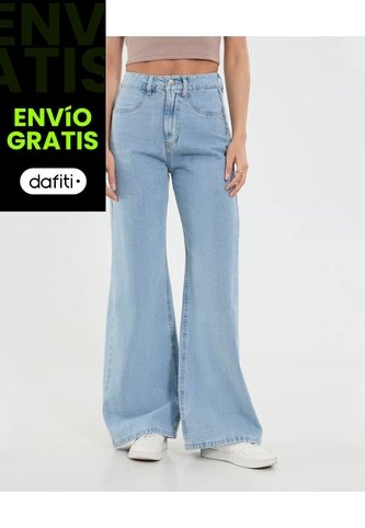 Jean Para Mujer Wide-Leg Color Azul Marca Ostu #40160593 Ostu