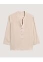 Blusa  Para Mujer Manga 3/4 Color Beige Marca Ostu #40121288 de Ostu