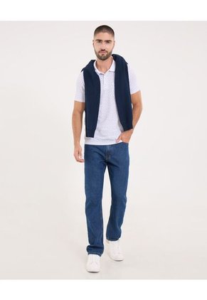 Polo Para Hombre Cuello Tejido Con Bolsillo Color Blanco Marca Ostu #60110804