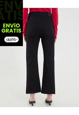 Jean Para Mujer Crop Flare Color Negro Marca Ostu #40160571 Ostu