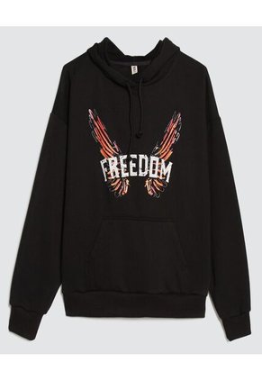 Buzo Para Mujer Hoodie Color Negro Marca Ostu #40060308