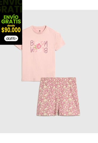 Pijama Infantil Niña M/C P/C Color Palode Marca Ostu #90040082 Ostu