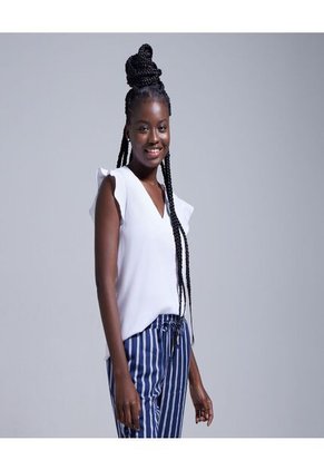 Blusa Para Mujer Manga Sisa Color Blanco Marca Ostu #40120838