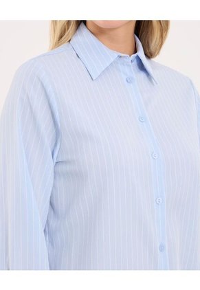 Camisa Para Mujer Manga Larga Color Celeste Marca Ostu #40010318