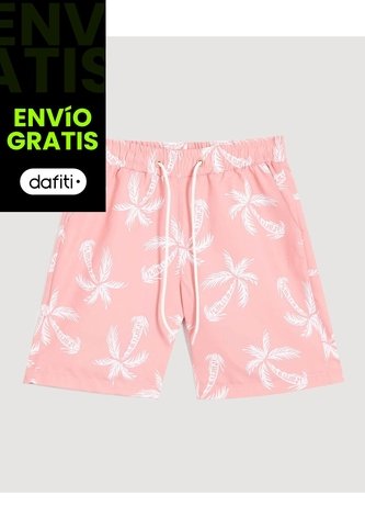 Bermuda Infantil Niño Regular Corto Color Coral Marca Ostu #80100059 Ostu