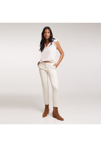 Pantalon Para Mujer Chino Color Marfil Marca Ostu #40070345