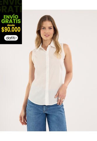 Camisa Para Mujer Manga Sisa Color Blanco Marca Ostu #40010315 Ostu