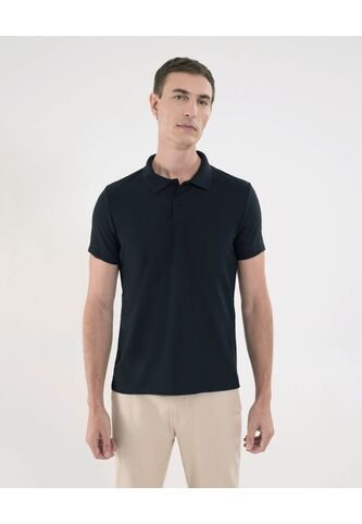 Polo Para Hombre Cuello Tejido Sin Bolsillo Color Negro Marca Ostu #60110740 Ostu